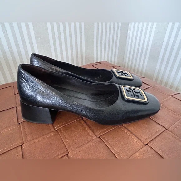 Tory Burch Georgia Leather Pumps Black 1918 Womens Shoes Size 7 - Picture 5 of 12